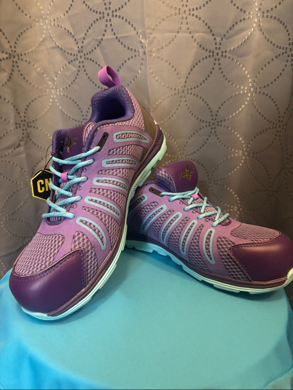 Nautilus Women's Purple Athletic Sneakers with Mint Laces
